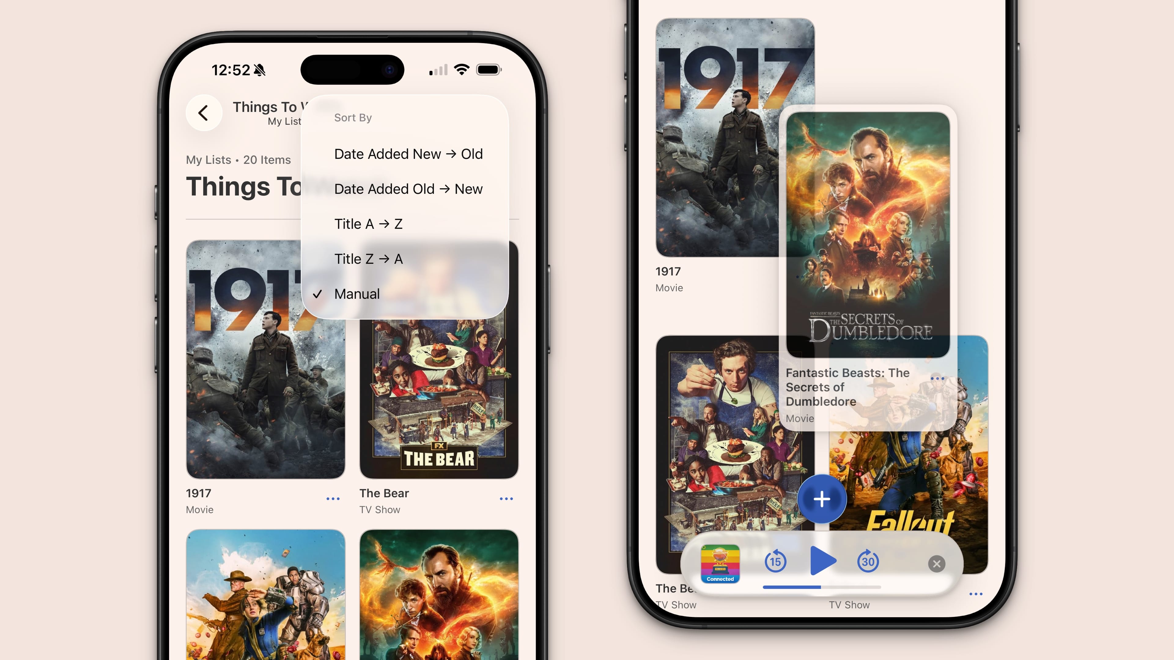 Manual sorting feature
